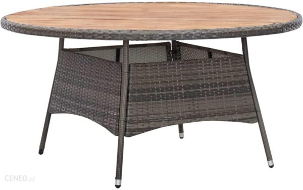 vidaXL Stół ogrodowy 150x74 cm polirattan i drewno akacjowe 46072