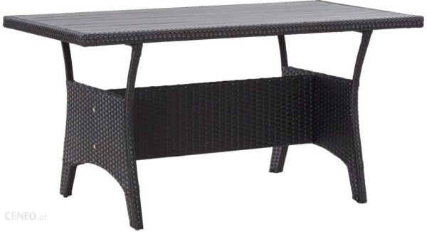 Vidaxl Stół Ogrodowy Czarny 130X70X66 Cm Polirattanowy (46144)