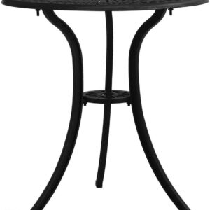 Vidaxl Stół Ogrodowy Czarny 62X62X65cm Odlewane Aluminium