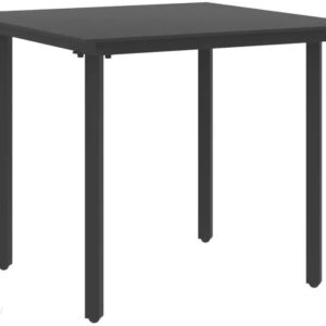 Vidaxl Stół Ogrodowy Czarny 80X80X74cm Stal I Szkło
