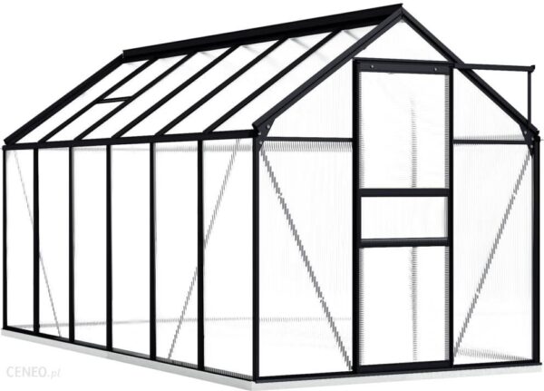 VidaXL Szklarnia z ramą podstawy antracytowa aluminium 225m³ (48218)