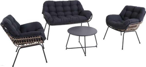 Zestaw Mebli Wypoczynkowych Ogrodowych Steel Wicker Coffee 4 El.